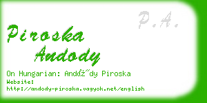 piroska andody business card